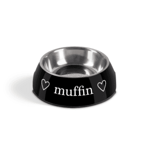 Bestel Kattenvoerbak met naam - Zwart - 160 ml met eigen foto