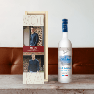 Bestel Vodka in bedrukte kist - Grey Goose met eigen foto