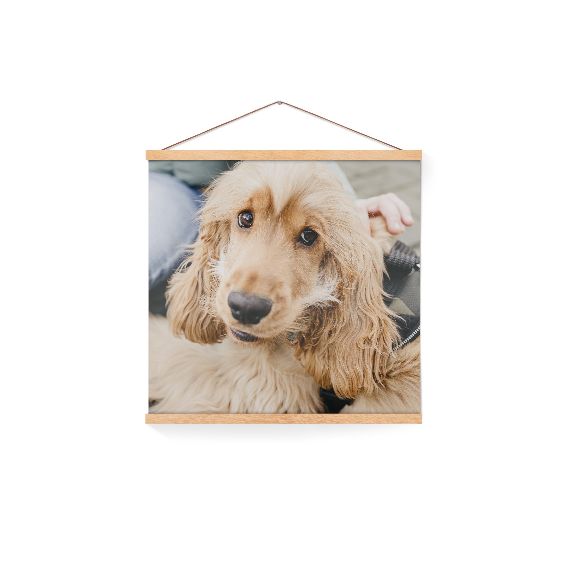 Bestel Gepersonaliseerde poster met houten posterhanger 20x20 met eigen foto