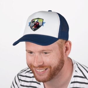 Bestel Trucker cap bedrukken - Blauw/wit met eigen foto