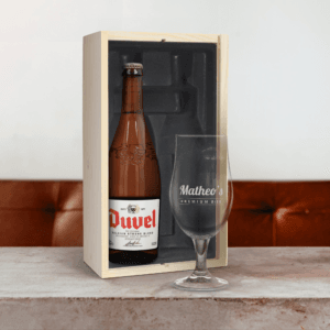 Bestel Bierpakket met gegraveerd glas - Duvel met eigen foto