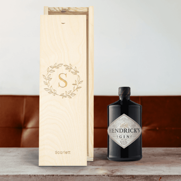 Bestel Gin in gegraveerde kist - Hendrick&apos;s met eigen foto