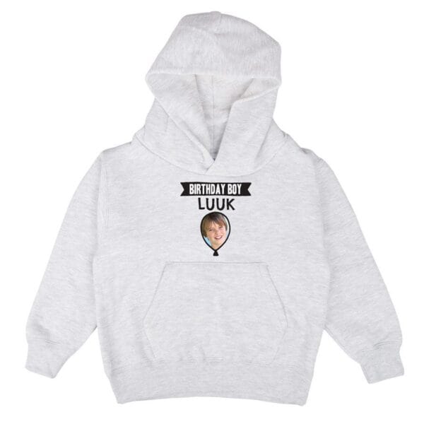 Bestel Hoodie voor kinderen bedrukken - Grijs - 6 jaar met eigen foto