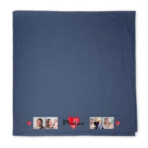 Bestel Badlaken bedrukken - Navy met eigen foto