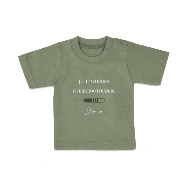 Bestel Baby shirt bedrukken - Korte mouw - Groen - 62/68 met eigen foto