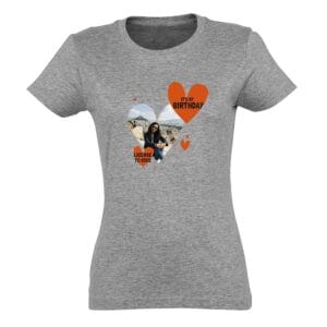 Bestel T-shirt voor vrouwen bedrukken - Grijs - M met eigen foto