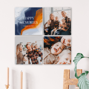 Bestel Wandpanelen met foto of naam - Vierkant - 4 stuks met eigen foto