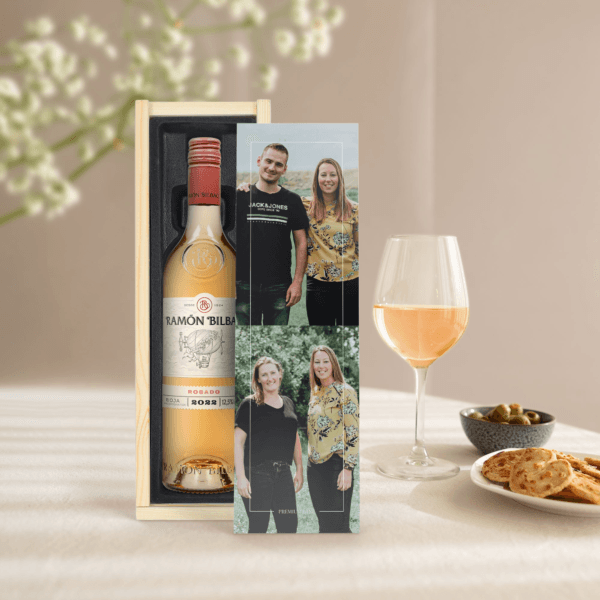 Bestel Wijn in bedrukte kist - Ramon Bilbao Rosado met eigen foto