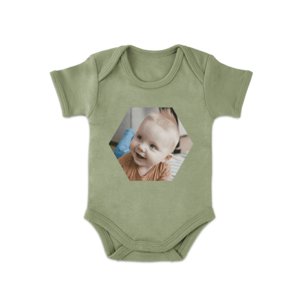 Bestel Romper bedrukken - Korte mouw - Groen - 50/56 met eigen foto