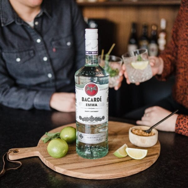 Bestel Rum met bedrukt etiket - Bacardi 1 liter met eigen foto