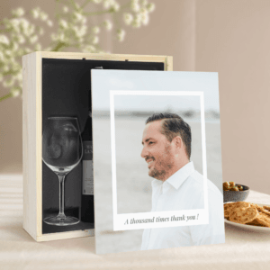 Bestel Wijnpakket met glas - Salentein Chardonnay (Bedrukte deksel) met eigen foto