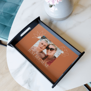 Bestel Dienblad bedrukken - Zwart met eigen foto