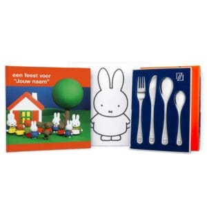 Bestel nijntje cadeau pakket - Kinderbestek en boek met naam met eigen foto