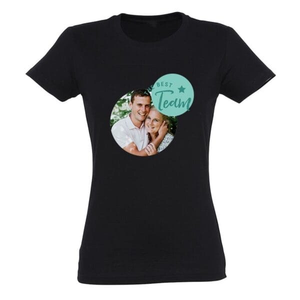 Bestel T-shirt voor vrouwen bedrukken - Zwart - L met eigen foto