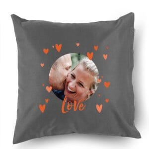 Bestel Kussen bedrukken - Donkergrijs - 40 x 40 cm met eigen foto