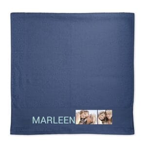 Bestel Handdoek bedrukken - Navy met eigen foto