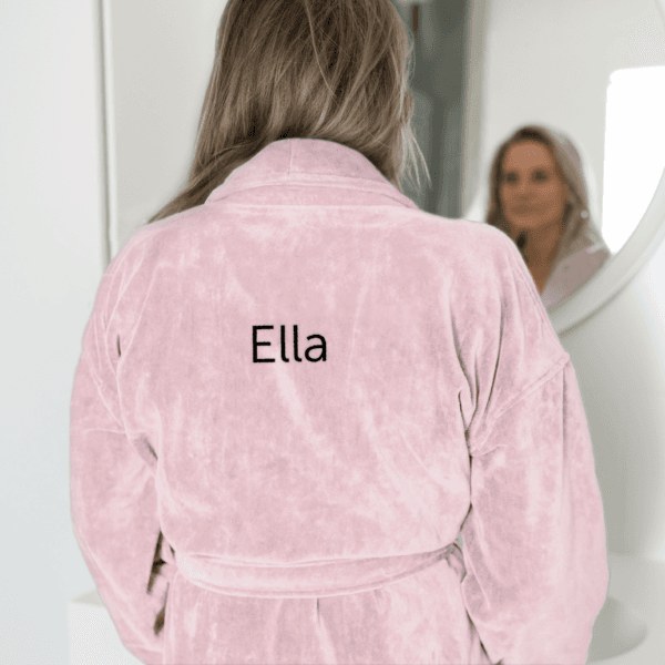 Bestel Dames badjas borduren - Roze - L/XL met eigen foto