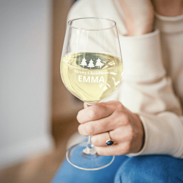 Bestel Wit wijnglas graveren met eigen foto