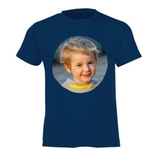 Bestel T-shirt voor kinderen bedrukken - Navy - 10 jaar met eigen foto