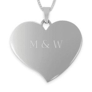 Bestel Hanger hart met naam - groot - zilver met eigen foto