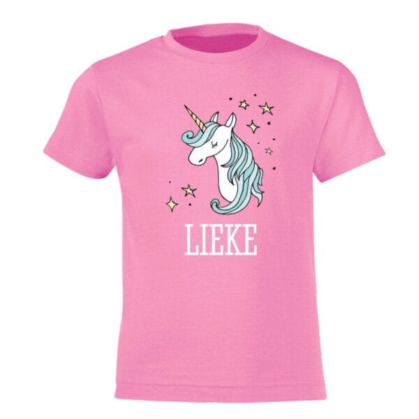 Bestel T-shirt voor kinderen bedrukken - Roze - 6 jaar met eigen foto