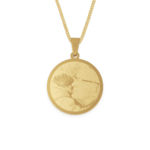 Bestel Ketting ronde hanger met foto - goud met eigen foto