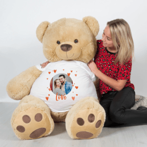 Bestel Teddybeer XXL met foto met eigen foto