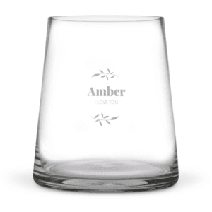 Bestel Vaas graveren - Transparant glas met eigen foto