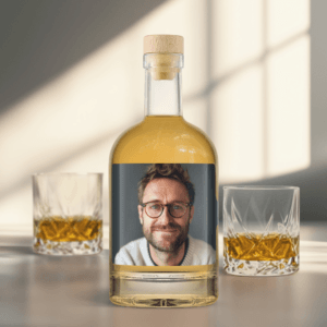 Bestel Whiskey cadeau pakket - Etiket met eigen foto