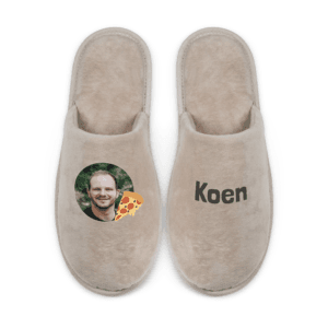 Bestel Pantoffels bedrukken - Beige - Maat 36-38 met eigen foto