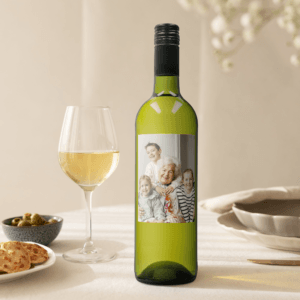 Bestel Wijn met bedrukt etiket - Belvy - Wit met eigen foto