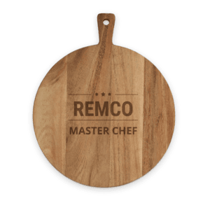 Bestel Borrelplank graveren - Teak - L met eigen foto