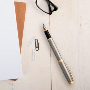 Bestel Parker - IM - Vulpen graveren - Rechts (Geborsteld metaal) met eigen foto