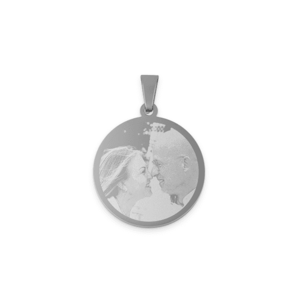 Bestel Ronde hanger met foto - zilver met eigen foto