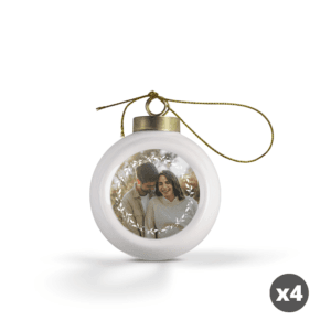 Bestel Keramieken kerstbalen - 4 stuks met eigen foto