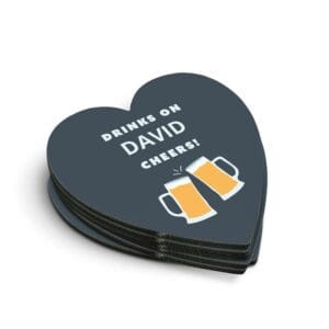 Bestel Hartvormige onderzetters bedrukken - 6 stuks met eigen foto