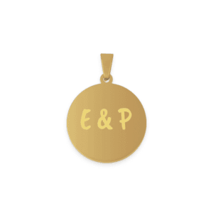 Bestel Ronde hanger met text - goud met eigen foto