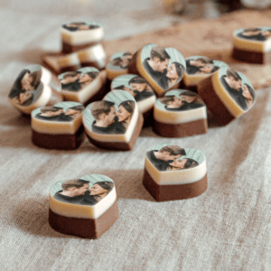 Bestel Chocolade bonbons hart met foto - 24 stuks met eigen foto