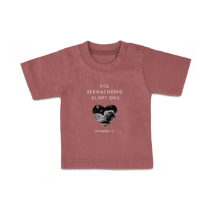 Bestel Baby shirt bedrukken - Korte mouw - Roze - 50/56 met eigen foto