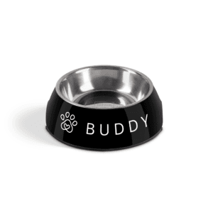 Bestel Hondenvoerbak met naam - Zwart - 160 ml met eigen foto