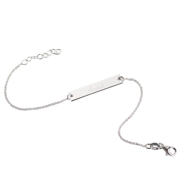 Bestel Zilveren armband met naam - Volwassenen met eigen foto
