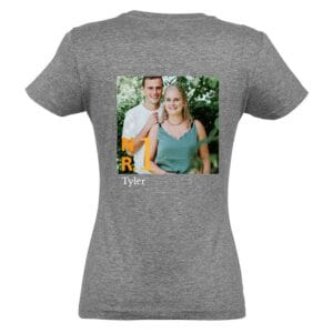 Bestel T-shirt voor vrouwen bedrukken - Grijs - XL met eigen foto