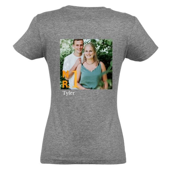 Bestel T-shirt voor vrouwen bedrukken - Grijs - XL met eigen foto