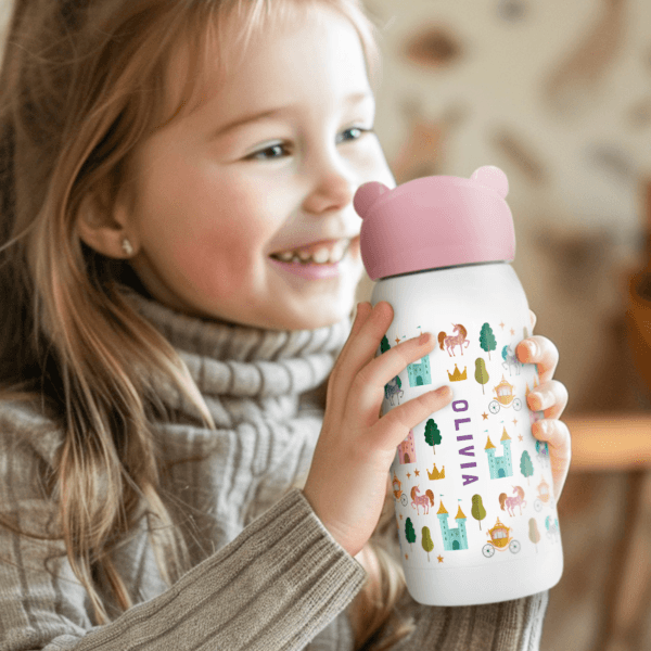 Bestel Kinderbeker bedrukken - Roze met eigen foto