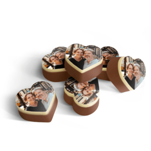Bestel Chocolade bonbons hart met foto - 48 stuks met eigen foto