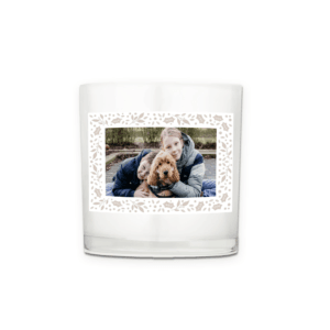 Bestel Kaarshouder van glas met foto - 8 x 9 x 9 cm met eigen foto