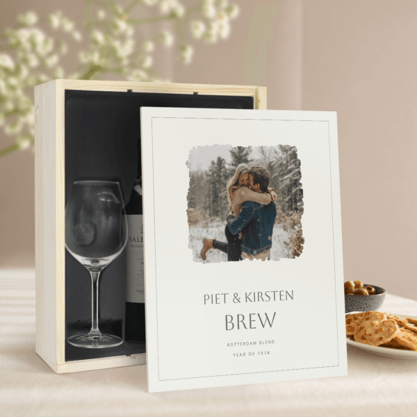 Bestel Wijnpakket met glas - Salentein Malbec (Bedrukte deksel) met eigen foto