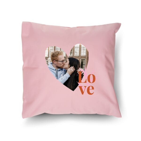 Bestel Kussensloop bedrukken - Roze - 40 x 40 cm met eigen foto