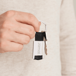 Bestel Luxe sleutelhanger met naam - Rechthoek met eigen foto