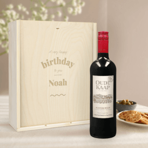 Bestel Wijnpakket in gegraveerde kist - Oude Kaap - Wit